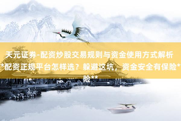 天元证券-配资炒股交易规则与资金使用方式解析 **配资正规平台怎样选？躲避这坑，资金安全有保险**